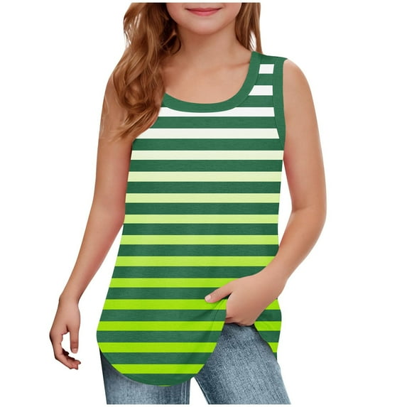 GERsome Athletic Tank Tops for Girls Summer Square Neck Sleeveless Loose Fit Tops Kids Girls Workout Running Sport Dancewear Shirts 5-14 Years