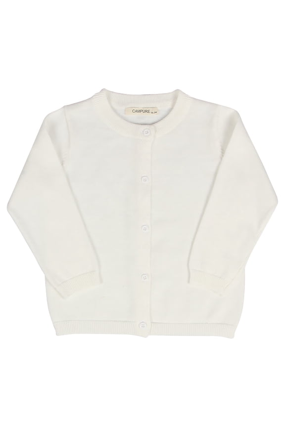 Baby Boys Girls Button-Down Basic Crew Neck Solid Cardigan Toddler Cotton Knit Sweater
