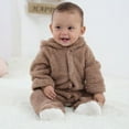 thumbnail image 1 of GERsome Baby Newborn Snowsuit Winter Hooded Footie Fleece Jumpsuit for Infant Girls Boys, 1 of 9