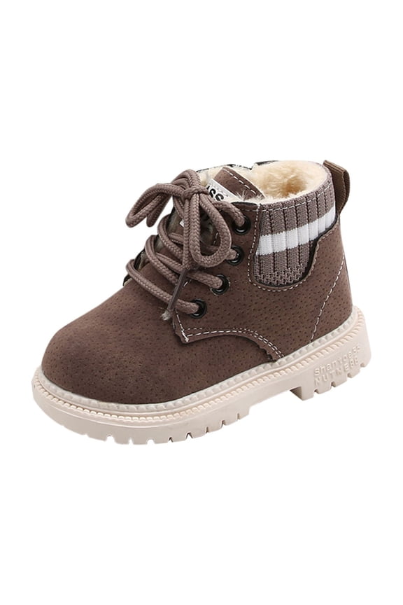 Boys And Girls Lace Up Zipper Outdoor Ankle Boots