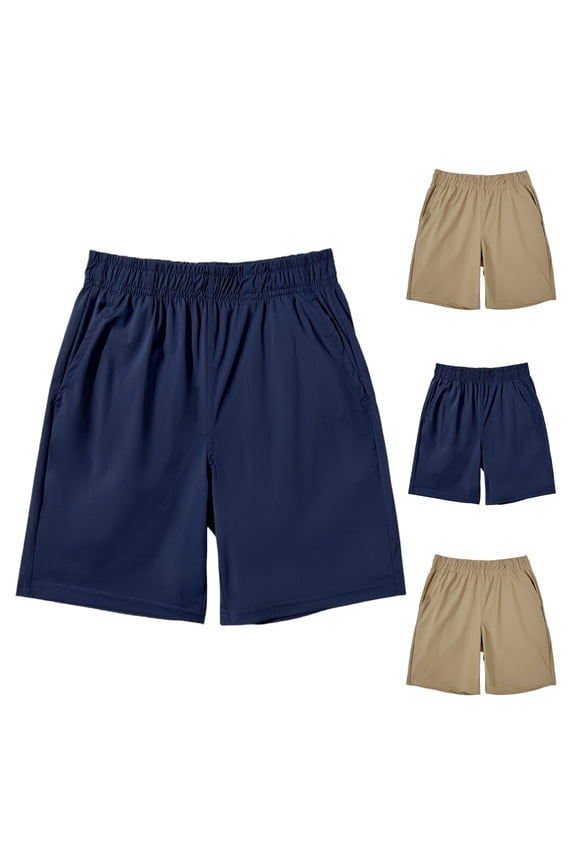 Boys Athletic Running Shorts Lightweight Quick Dry Sports Workout Gym Hiking Shorts with Pockets Navy 4-5 Years