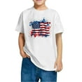 thumbnail image 1 of GERsome Boys Girls 4th of July T-Shirts Cotton Crew Neck Short Sleeve Tops American Flag Patriotic Tshirts Loose Fit Summer Graphic Tee for Unisex Kids, 5-6 Years, 1 of 4
