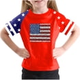 thumbnail image 1 of GERsome Boys Girls 4th of July T-Shirts Crewneck Unisex Kids Short Sleeve Comfort Tees American Flag Patriotic Pullover Tops, 11-12 Years, 1 of 4