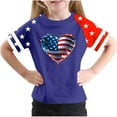 thumbnail image 1 of GERsome Boys Girls American Flag T Shirts 4th of July Patriotic Tops for Kids Summer Crew Neck Short Sleeve Graphic Tee, 9-10Years, 1 of 4
