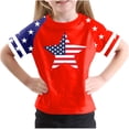 thumbnail image 1 of GERsome Boys Girls American Flag T-Shirts Short Sleeve Crewneck Patriotic Graphic Tee for 4th of July, 13-14 Years, 1 of 4