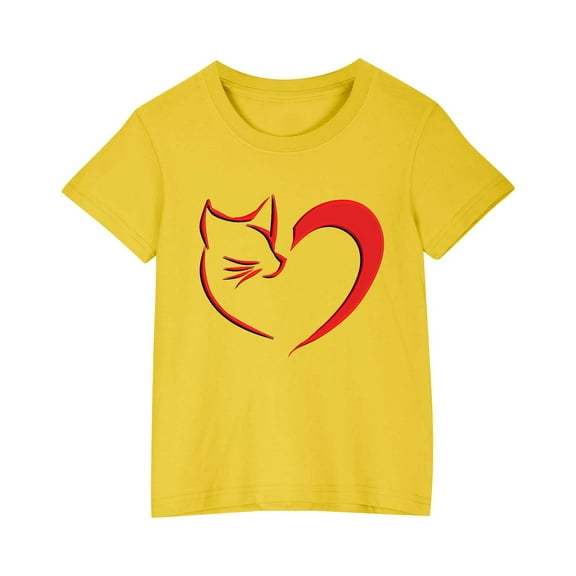 GERsome Boys Girls Short Sleeve T Shirt Cute Graphic Cotton Crewneck Tees for Unisex Kids Casual Summer Tops Sizes 3-10 Years, 1-Pack