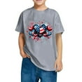 thumbnail image 1 of GERsome Boys Girls Short Sleeve T-Shirts Unisex Kids Crewneck Tee Patriotic Graphic Tees for 4th of July American Flag Shirts, 4-5 Years, 1 of 6