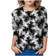 thumbnail image 1 of GERsome Boys Girls T Shirts 3/4 Sleeve Tie-Dye Tops Loose Fit Crewneck Tshirts Unisex Kids Casual Summer Tees Comfy Blouses for Kids 3-12 Years, 1 of 5