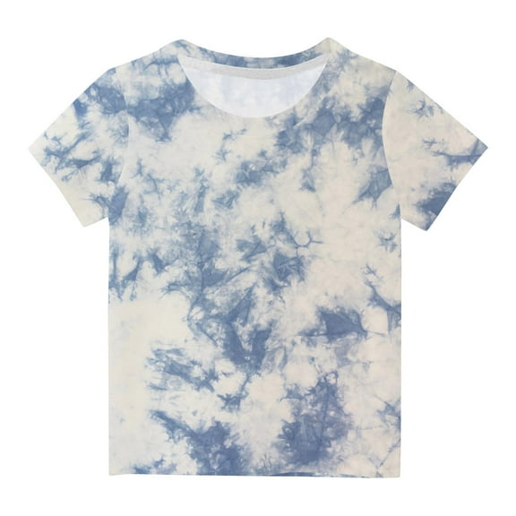 GERsome Boys Girls Tie-Dye Graphic Shirts Casual Crewneck T-Shirt Unisex Short Sleeve Top Tees 3-14 Years