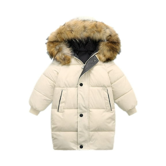 GERsome Boys Puffer Winter Coats Kids Fake-Down Heavyweight Jacket Waterproof Fur Hooded Parka
