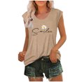 thumbnail image 1 of GERsome Cap Sleeve Tank Tops for Women U Neck Spring Summer T-Shirt Casual Workout Tee Shirts S-3XL, 1 of 4