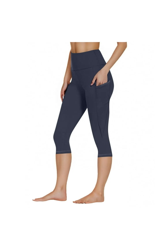 Capri Leggings for Women, High Waisted Capris Tummy Control Yoga Pants with Pockets Workout Cycling Tights S-3XL