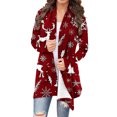 thumbnail image 1 of GERsome Christmas Cardigans Womens Long Sleeve Cardigan Lightweight Soft Loose Fit Open Front Fall Outwear Casual Xmas Holiday Tops (S-5XL), 1 of 5