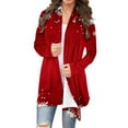 thumbnail image 1 of GERsome Christmas Cardigans for Women Long Sleeve Casual Loose Fit Lightweight Xmas Holiday Tops Open Front Outwear Fall Cardigans for Women, 1 of 4