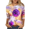 thumbnail image 1 of GERsome Christmas Shirts for Women Plus Size Graphic Top Merry Christmas Crew Neck 3/4 Sleeve Holiday Tshirt Size XXL, 1 of 5