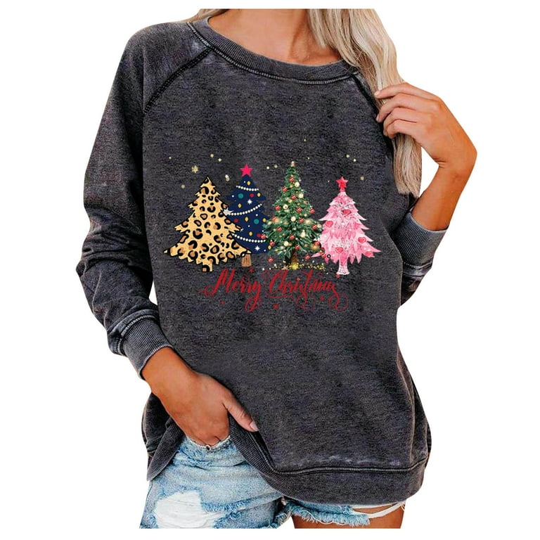 JZANHGAS Womens Christmas Printed Sweatshirts Christmas,cute things under 5  dollars,0.01 cent items,polyester tshirts for sublimation bulk,cheap items  under 1,my returns and orders,my orders with at  Women's Clothing  store