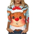 thumbnail image 1 of GERsome Christmas Vacation Shirt, Womens Plus Size Graphic Tees Crew Neck Xmas Holiday T-Shirts Christmas Tshirt Casual 3/4 Sleeve Tops Size L, 1 of 5