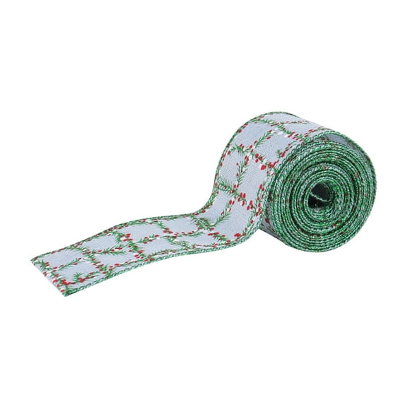GERsome Christmas Wired Ribbon Ornaments, 1.96"x179.9" Burlap Ribbon for Bowknots Christmas Tree Decor Xmas Wreaths Birthday Wedding Party Decor 15ft