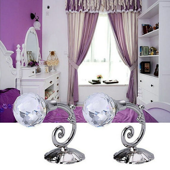 GERsome Classic Crystal Curtain Tiebacks Tassel Curtain Holdbacks 2 Pcs Wall Mounted Home Office Decorative Drapes Tie Back Holders Multi Use Wall Hook Coat Hanger