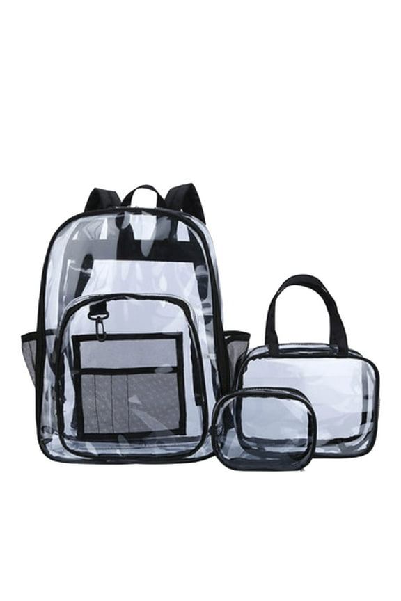 Clear Backpack Heavy Duty - Large Clear Backpacks for School PVC Transparent Bookbag for Students Work Travel