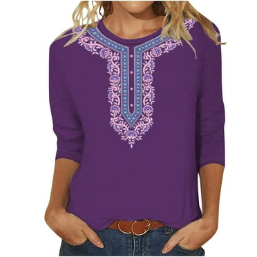 GERsome Clearance Women's 3/4 Sleeve T Shirts Casual Crew Neck Tops Basic Summer Loose Fit Tees