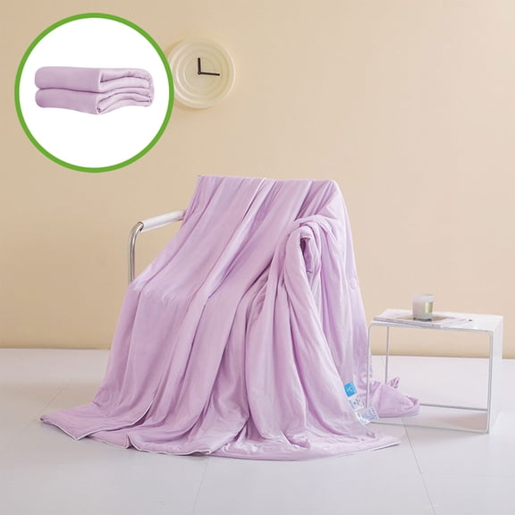 GERsome Cooling Comforter for Summer - 79"x59" Thin Comforter Bed Cover for Hot Sleepers, Soft Lightweight Bedspread Comforter for Summer Spring, Purple