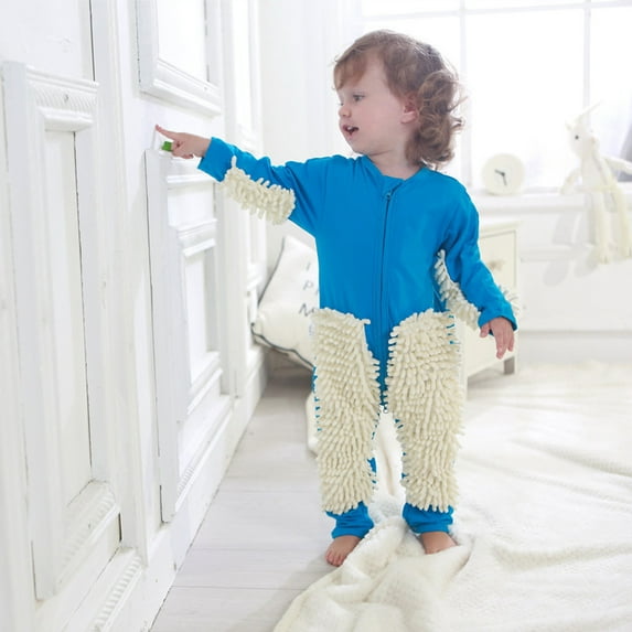 GERsome Cute Baby Mop Onesie, Funny Long Sleeve Romper, Perfect for a Crawling Baby