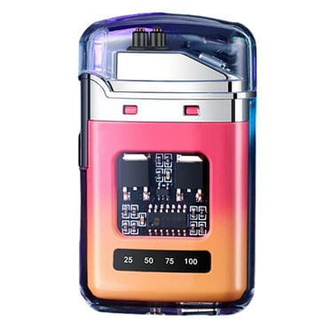 GERsome Electric Transparent Cool Lighter Windproof Flameless Plasma Lighter Rechargeable USB With LED Battery Indicator For Camping,Hiking,Adventure