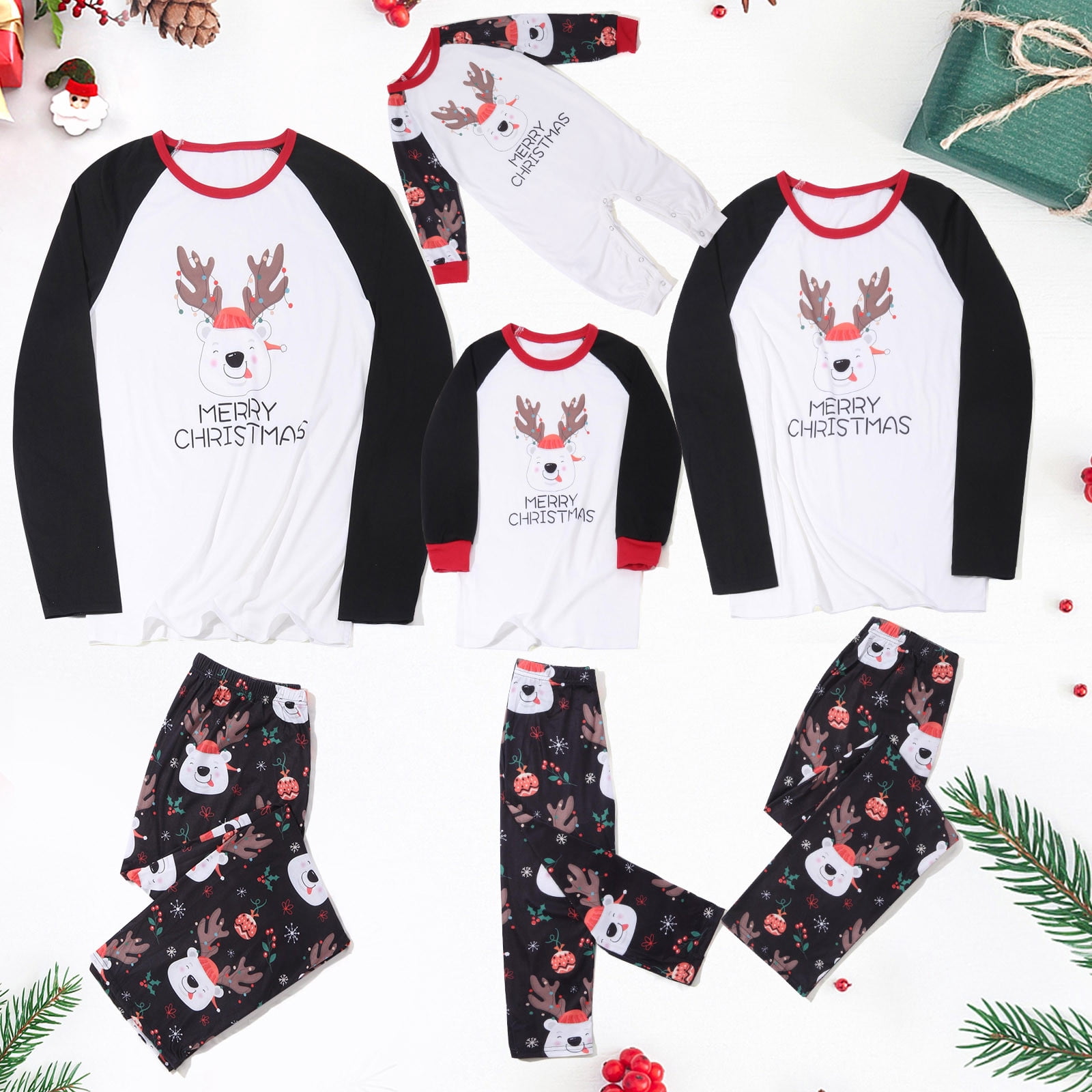 GERsome Family Matching Christmas Pajama Sets Holiday Cute Print Long ...