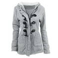 thumbnail image 1 of GERsome Fashion Horn Button Fleece Thicken Coat with Hood Winter Warm Jacket, 1 of 4