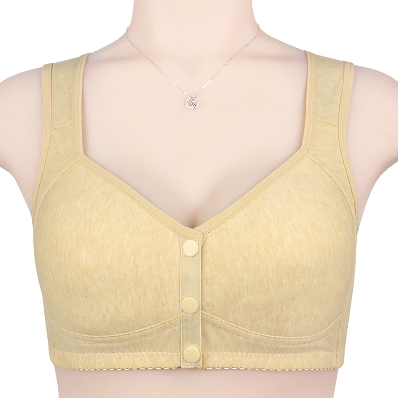 GERsome Front Close Bra for Women Push Up Wirefree Bra Seamless V Neck Bralettes Padded Bra