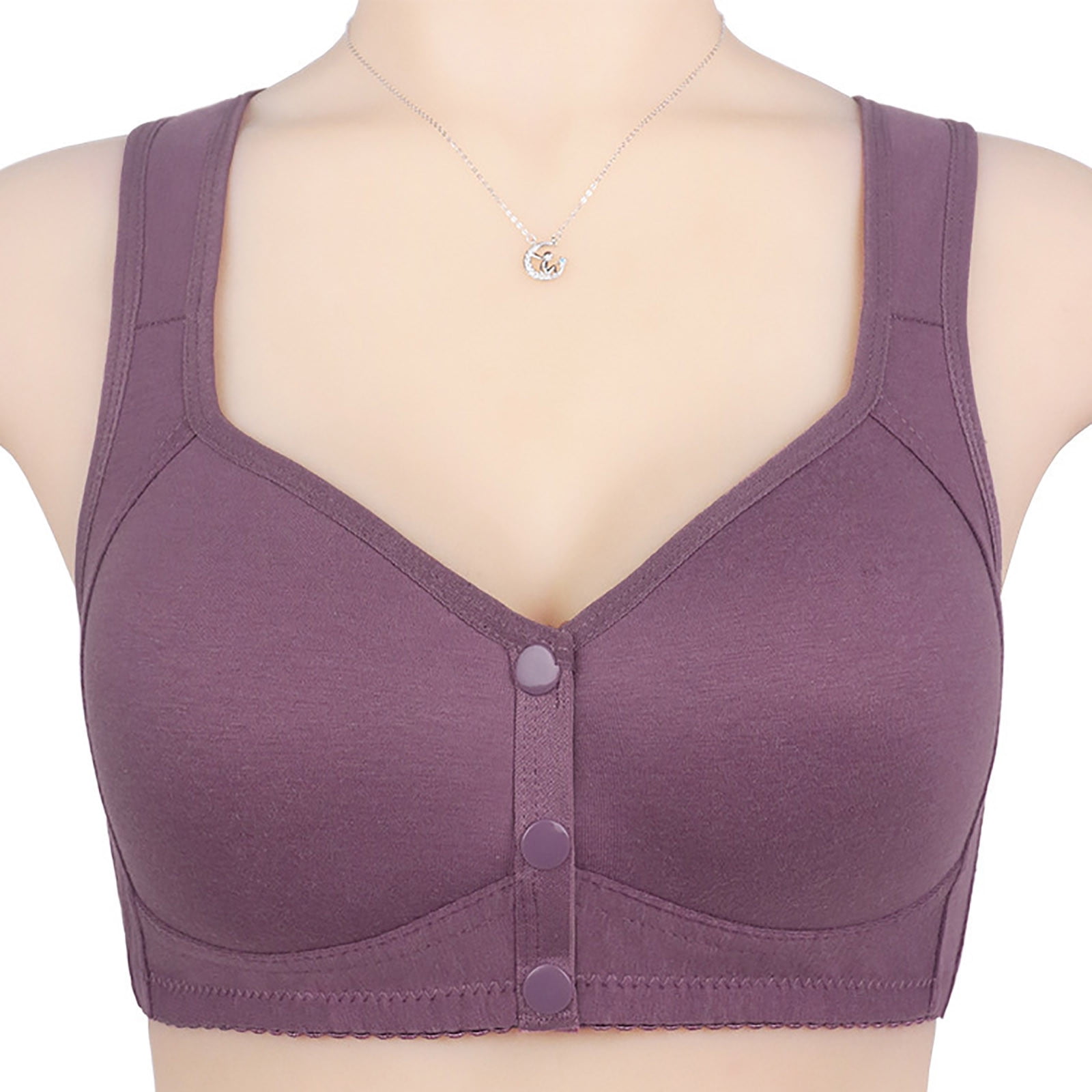 GERsome Front Close Bra for Women Push Up Wirefree Bra Seamless V Neck ...