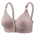 thumbnail image 1 of GERsome Front Closure Bras for Women Wireless Snap Comfort Full Coverage Seamless Supportive Bralettes Khaki M, 1 of 6