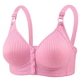 thumbnail image 1 of GERsome Front Closure Bras for Women Wireless Snap Comfort Full Coverage Seamless Supportive Bralettes Pink 2XL, 1 of 6