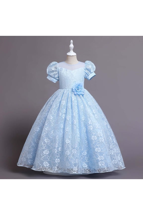 Girl Flower Dress Princess Pageant Birthday Party Wedding Formal Dance Evening Gown