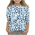 thumbnail image 1 of GERsome Girls 3/4 Sleeve Crew Neck T Shirts Casual Floral Tees Loose Fit Summer Tops, Sizes 3-12 Years, 1 of 5