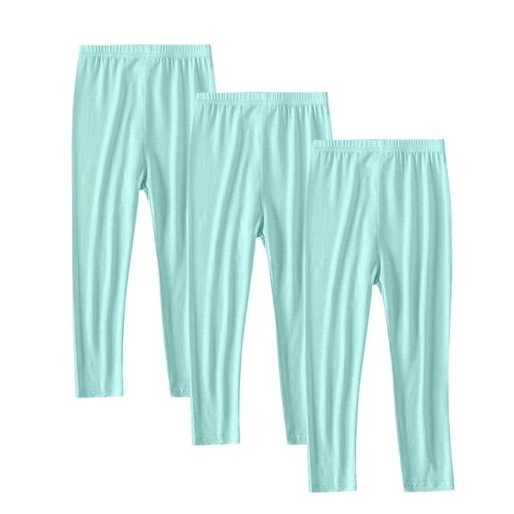 GERsome Girls 3 Pack Leggings, Kids Girls Cotton Athletic Leggings Ankle Length Dance Running Yoga Pants Workout Dance Tights Mint Green 3-4 Years
