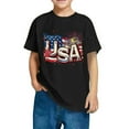 thumbnail image 1 of GERsome Girls Boys 4th of July T-Shirts Unisex Kids American Flag Cotton Short Sleeve Crewneck Shirts USA Stars and Stripes Patriotic Tops, 4-5 Years, 1 of 6