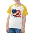 thumbnail image 1 of GERsome Girls Boys T-Shirts for 4th of July, American Flag Short Sleeve Tee, Crewneck T-Shirts for Kids, Sizes 11-12 Years, 1 of 7