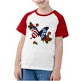 thumbnail image 1 of GERsome Girls Boys T-Shirts for 4th of July, American Flag Short Sleeve Tee, Crewneck T-Shirts for Kids, Sizes 4-5 Years, 1 of 7