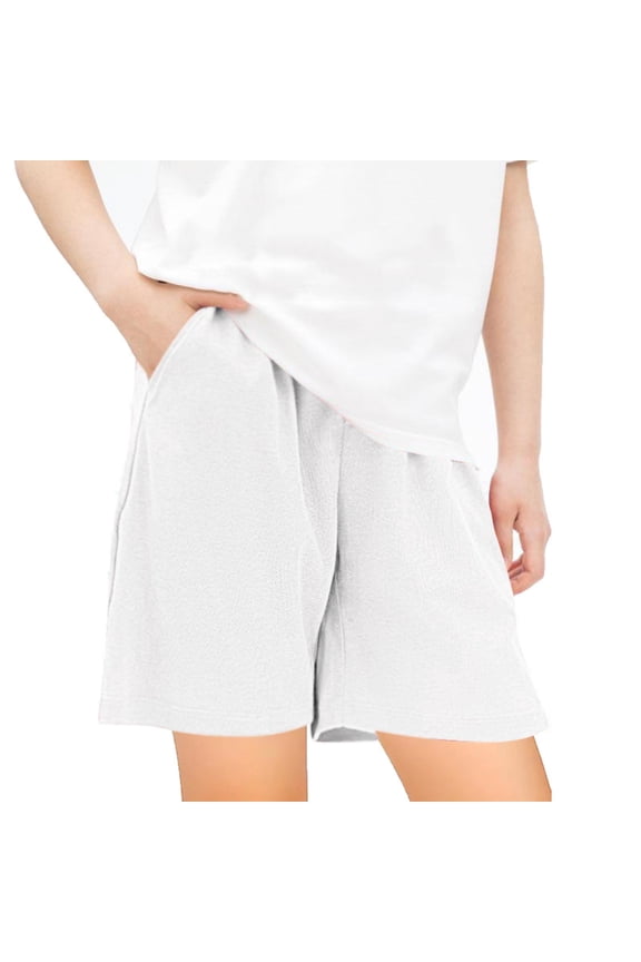 Girls Boys Yoga Athletic Sweat Shorts with Pockets Solid Color Summer Shorts for Unisex Kids Pull On Shorts Running Shorts with Elastic Waistband Workout Shorts for Girls Size 5-14 Years