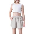 thumbnail image 1 of GERsome Girls Cotton Athletic Shorts Running Shorts Toddler Kids Summer Shorts Sweat Workout Dolphin Yoga Shorts Gray 8-9 Years, 1 of 7