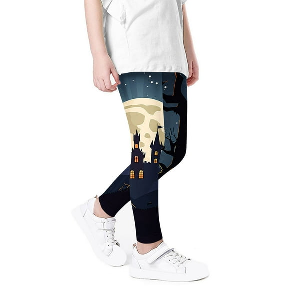GERsome Girls Leggings Cute Print Soft Comfortable Pants for Girls in 3-8 Years Girls Athletic Leggings(Size 6-7 Years)