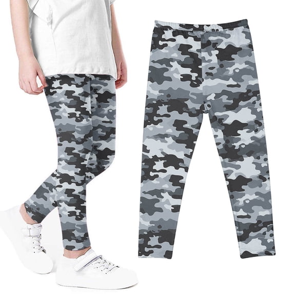 GERsome Girls Leggings,Soft Comfortable Tight Pants for Girls in 3-8 Years,Girls Athletic Leggings,Casual Print Full Length Basic Leggings Stretchy Leggings, Gray/5-6 Years