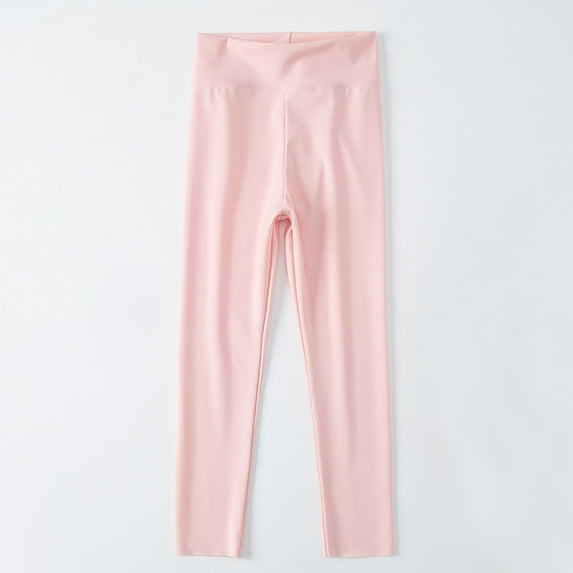 GERsome Girls Leggings Yoga Pants Ankle Length Leggings Kids Classic Solid Basic Stretch Pants Soft Comfortable Thin Leggings for Kids 2-13 Years, Pink/12-13 Years