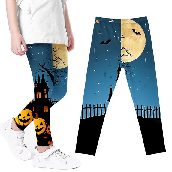 GERsome Girls Leggings Yoga Pants for Girls Full Length Stretchy Pants Toddler Girl Cute Print Soft Comfortable Leggings(Size 3-4 Years)