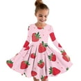 thumbnail image 1 of GERsome Girls Long Sleeve Crewneck Dress Casual A Line Twirly Skater Dresses Cute Graphic T-Shirt Swing Dress Size 4-14 Years, 1 of 4