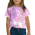 thumbnail image 1 of GERsome Girls Short Sleeve T-Shirts Summer Soft Cotton Tie-Dye Tops Kids Girls Round Neck T Shirts, 1 of 8