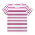 thumbnail image 1 of GERsome Girls Striped Tee Color Block T-Shirt Unisex Kids Plaid Crewneck Short Sleeve Pullover Tops 3-14 Years 1 Pack, 1 of 5