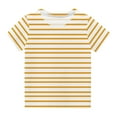 thumbnail image 1 of GERsome Girls Striped Tee Color Block T-Shirt Unisex Kids Plaid Crewneck Short Sleeve Pullover Tops 3-14 Years 1 Pack, 1 of 5
